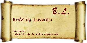 Bródy Levente névjegykártya
