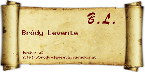 Bródy Levente névjegykártya